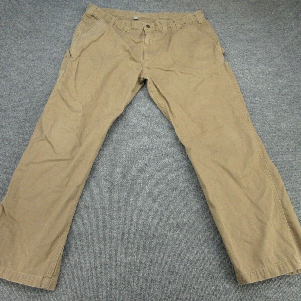 Carhartt Mens Work Pants Loose Fit Dark Khaki Washed Duck 44x32